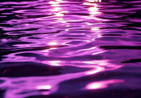 Neon purple grid on a black background, with water ripples and reflections, in the style of vaporwave, synthwave, retrofuturism, and retrowave digital art. --ar 22:15 --v 6.1 Job ID: 177a011e-48b4-4df8-8de0-478e261e2793の素材