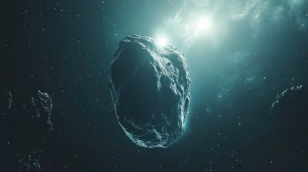 A massive asteroid is hurtling down from the sky, leaving a trail of intense light and smoke in its wake. The background is dotted with stars in the vastness of space. --chaos 30 --ar 16:9 --v 6.1 Job ID: 37fca732-8f9b-4d0c-9426-8ce7ecfaf9ccの素材