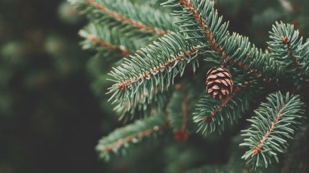 Close-up of pine tree branches, dark green color palette, Unsplash photography style. --chaos 30 --ar 16:9 --v 6.1 Job ID: ca90ebd5-8124-4c83-90f7-91659ba0de11の素材