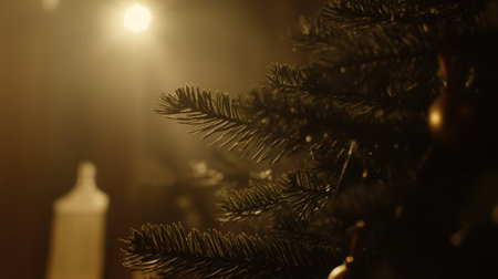 Close-up of dark pine tree branches, muted color tones, dark academia aesthetic, tapestry-like. --chaos 30 --ar 16:9 --v 6.1 Job ID: 4e555c63-b0ef-4132-b042-d653d14fa914の素材