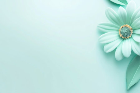 Photo of a single pastel green gerbera daisy on the left side, with space for text on a light mint background. Web banner with copy space on the right. --ar 3:2 --v 6.1 Job ID: 27e39eab-6386-45a1-8403-1f203776db52の素材