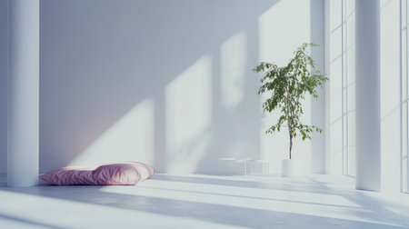 White wall background, bedroom with a pink bed and white side tables, minimalist style, interior design photography, photorealism, high resolution, ultra-realistic, highly detailed --chaos 30 --ar 16:9 --v 6.1 Job ID: 639fea3c-9f40-4110-bc76-360db3ae3bb8の素材