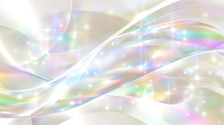 A light, iridescent, and ethereal background with a soft, dreamy quality. The white background is light and airy, creating an aesthetic and pleasing visual. --chaos 30 --ar 16:9 --v 6.1 Job ID: 93da7790-4e35-4fa4-b209-de29f21a30e2の素材