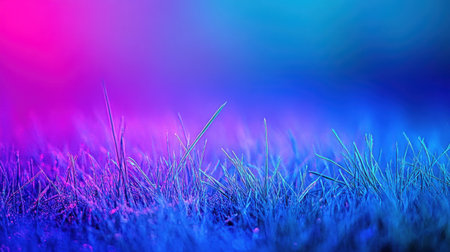 Close-up of grass in the style of glitch art, with neon blue and green colors, high contrast, a purple background, video noise, glitch effect, a surreal and dreamy atmosphere, intricate details, and depth blur. --chaos 30 --ar 16:9 --v 6.1 Job ID: e38659e8-8a44-4c4f-98a7-07b64b5b45ffの素材