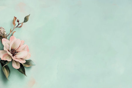 Photo of a single pastel green gerbera daisy on the left side, with space for text on an empty light mint background. Web banner with copy space on the right. --ar 3:2 --v 6.1 Job ID: f918b02b-5dbf-48dc-8c9e-24d9d343bd4dの素材