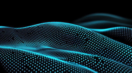 Blue background with a digital grid pattern, computer code texture, and a technology concept banner. Abstract blue glowing cyber tech background with a geometric wireframe grid. Digital abstract background for web design and presentation. High-quality photo. Shot with a Nikon D850 using a Nikkor f/2 lens. Use the best color grading, soft shadows, clean sharp focus, and cinematic lighting. --chaos 30 --ar 16:9 --v 6.1 Job ID: 989bb561-c852-4c32-96f7-f5228c25ab11の素材