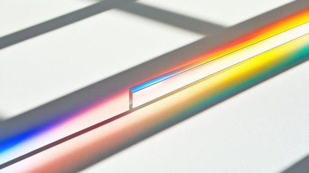 Holographic light on a white background, with rainbow reflections and a prism effect. Soft edges, minimalist, neutral, and transparent. --chaos 30 --ar 16:9 --v 6.1 Job ID: 7b36ede3-daa6-4047-a647-ced0bed9abf7の素材