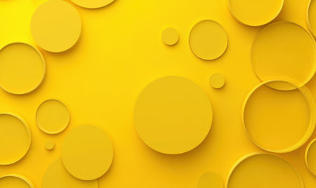 Yellow background with 3D circles and ovals, simple shapes, vector art style, simple design, high resolution, professional photography, high quality, high detail, ultra-realistic, wide-angle shot on a Canon R5 --ar 5:3 --v 6.1 Job ID: 1eed4936-5196-4589-8613-27f4da1dfaf7の素材