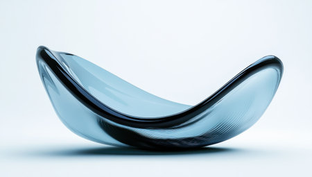 Abstract blue glass curved shape with a black line on a light background, an AI generative technology concept. --ar 53:30 --v 6.1 Job ID: 0db85825-9d22-4215-a3b1-c7f8a138a662の素材