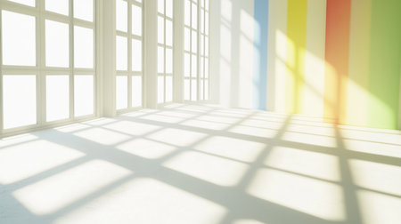 Soft, rainbow-like light reflections on a white background, photorealistic in style, with soft shadows, soft focus, low contrast, minimal detail, a minimalist aesthetic, and subtle color transitions, blurred. --chaos 30 --ar 16:9 --v 6.1 Job ID: 59f74f2f-a7a8-4b20-9901-0b64513d634bの素材