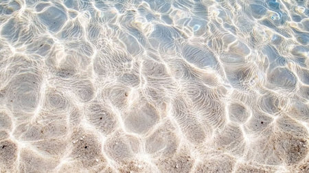 White water surface texture background, top view. White transparent clear liquid with ripples and waves in sunlight reflection. Background of white sand beach for summer concept. Flat lay. Stock photo with 2/3 space for text. --chaos 30 --ar 16:9 --v 6.1 Job ID: a801a0c0-c4d6-4c35-b07d-481cd8b8da39の素材