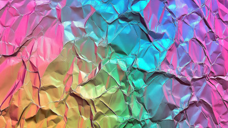 Vintage holographic paper texture, iridescent in shades of blue, purple, green, and pink. --chaos 30 --ar 16:9 --v 6.1 Job ID: 4bdbfa6b-459e-46b6-ab91-b10b5ee39374の素材