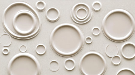 White water ripples in the background, top view. Soft circles of liquid in a monochrome grey color with copy space for design and text. Water drop, splash, or liquid texture concept --chaos 30 --ar 16:9 --v 6.1 Job ID: 4bdab390-a9c7-45a2-a950-c067afe9b6e8の素材