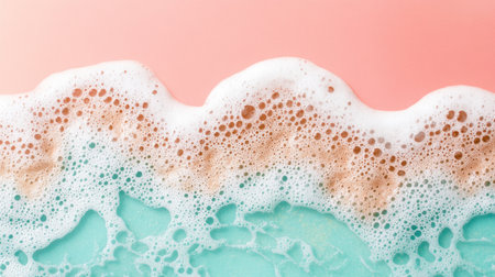 Water wave texture on a light blue background, with water ripples, an abstract banner with copy space for text, top view, flat lay. A water concept, a spa and wellness decoration element. Close-up shooting, 4K, ultra-realism, high detail, in the style of Kodak Ektar, stock photography. --chaos 30 --ar 16:9 --v 6.1 Job ID: 35812c87-cd0e-40af-9ef8-34201335642eの素材