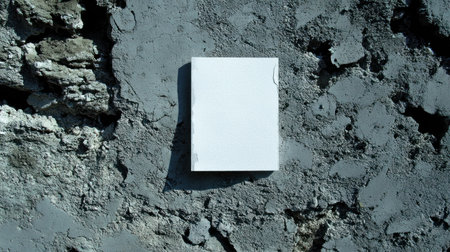 White blank paper on a gray concrete background, top view. Mockup for design and print. A4 format. --chaos 30 --ar 16:9 --v 6.1 Job ID: 8f5303b6-01c6-400f-9520-f49e22f670a6の素材