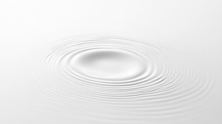 White water ripples in the background, top view. Soft focus on the white water surface with a circular wave pattern. Water texture banner for cosmetic product advertising, beauty, and spa concepts. Close-up of water ripples in a gray liquid. --chaos 30 --ar 16:9 --v 6.1 Job ID: d8652c30-5fb0-4652-ad33-b054057045d9の素材