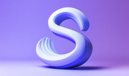 Blue and purple gradient background, simple composition, three-dimensional shape of the letter "S", 3D rendering, abstract art style, minimalist design style, minimalist background, three-dimensional spiral shapes in the center, no other elements on screen, simple and elegant, high-end color tone, blue main tone with purple highlights, high definition, high resolution. --ar 5:3 --v 6.1 Job ID: dd4deeed-002a-481d-bef0-dd4ab14398c3の素材