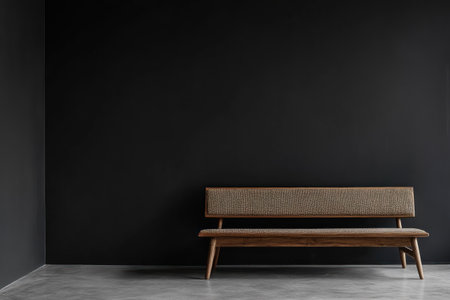 Modern interior, black wall with a sofa and sideboard on the right side of the frame, empty space for product placement, minimalist style, dark gray color palette, minimalistic furniture. --ar 3:2 --v 6.1 Job ID: 42efeeb1-bc1c-4513-9015-bc1bc3778bd1の素材