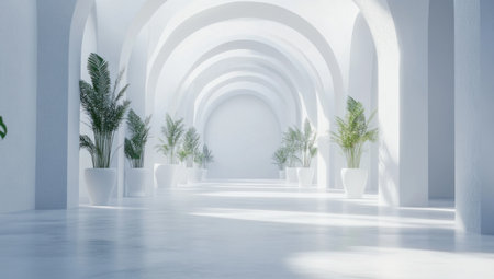 3D render of an abstract white background with geometric shapes, tunnels, or arches. --ar 53:30 --v 6.1 Job ID: cdeb2f79-24cb-492b-b716-93df999782faの素材