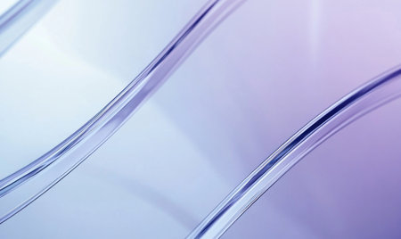 3D render, abstract background with glass-curved lines on a light blue-purple pastel color background. Close-up view of glass texture. Minimalist wallpaper design for a poster, banner, and website home page design. Abstract futuristic background. --ar 5:3 --v 6.1 Job ID: 9de9d53b-6fc0-479a-a850-948c86f0aac2の素材