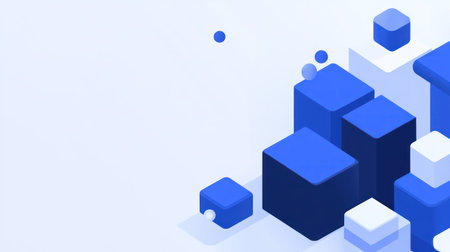 Blue isometric background with blue boxes, minimalist design, blue color palette, simple shapes, modern style, geometric elements, clean lines, high resolution, professional photograph, professional lighting, high detail --chaos 30 --ar 16:9 --v 6.1 Job ID: 8fa5cef1-b844-4a65-bf81-a062c9f5791dの素材