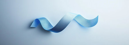 A blue ribbon, vector graphic design, simple shape, white background, flat style, minimalist style, high resolution, high detail, no shadows, high quality, 3D rendering, in the style of Octane Render. --ar 17:6 --v 6.1 Job ID: e5a3d7ff-2d9a-413c-bb76-b838677741f1の素材