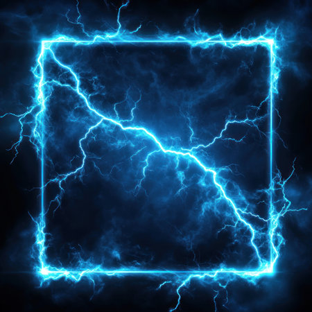 Lightning-square frame, blue lighting effect on a dark background --v 6.1 Job ID: 2072253b-f28c-4db6-a839-797acbdbef29の素材