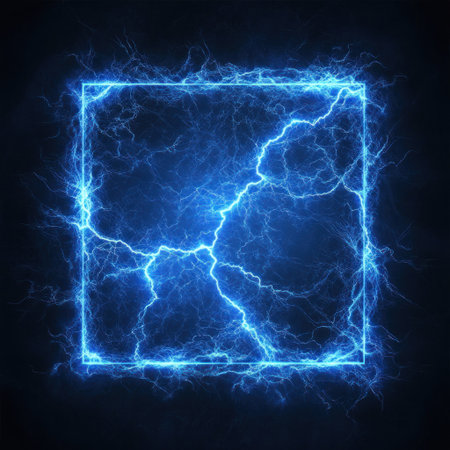 Lightning-square frame, blue lighting effect on a dark background --v 6.1 Job ID: 2072253b-f28c-4db6-a839-797acbdbef29の素材