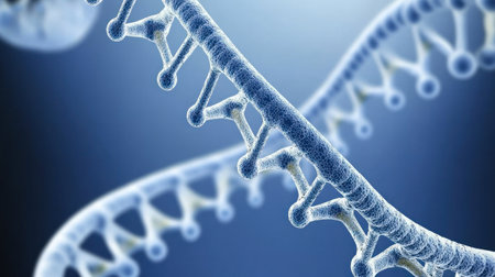 Abstract background with digital and AI elements, DNA chain, technology concept vector illustration on a blue color background. Vector design for a web banner, poster, or presentation. Blue, white, and dark gray colors. Abstract futuristic background of future science. High detail, super resolution. --chaos 30 --ar 16:9 --v 6.1 Job ID: 4f83bbef-0f19-4aed-b2a6-82149f1c3ce2の素材