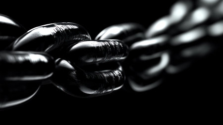 A close-up of the digital chain with binary code, symbolizing network security and blockchain technology. --chaos 30 --ar 16:9 --v 6.1 Job ID: 70fb4476-8875-4897-9a6a-0cb3c9d86f58の素材