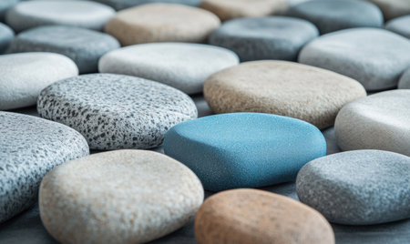Modern interior design with a blue sofa and wooden slats on the wall. Minimalist home decor in light gray color, with gray tones. Scandinavian-style living room with a coffee table and decorative elements. Realistic photography. --ar 5:3 --v 6.1 Job ID: c661a32d-fdfd-432f-ba6a-02f52c0a9b94の素材