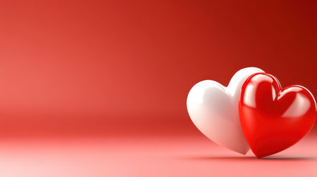 Two shiny white and red hearts on a pink background, 3D illustration style, simple design, cute. --chaos 30 --ar 16:9 --v 6.1 Job ID: 3e4d99dc-c4cb-45f2-9696-ca1816cb19d8の素材