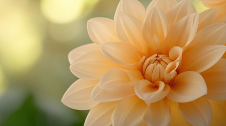 A close-up of vibrant orange and yellow dahlia flowers in full bloom, with blurred greenery in the background. The focus is on the delicate petals and the soft lighting that highlights their colors. This photo was taken using a Canon EOS R5 camera and Fujifilm Provia film stock, giving it an ethereal feel. --chaos 30 --ar 16:9 --v 6.1 Job ID: dda3c501-2720-4539-b2d6-29e778faeae4の素材