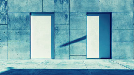 Two blank poster mockups on the exterior of an office building, street view, daylight, photorealistic. --chaos 30 --ar 16:9 --v 6.1 Job ID: 368f4985-1175-437e-94ab-1786c3b1774cの素材