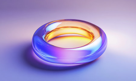 3D icon of an abstract ring, blue and purple gradient background, matte material, high resolution, no shadow on the floor, front view, centered composition, high detail, Octane render, volumetric lighting, studio shot, white lighting, smooth lighting. --ar 5:3 --v 6.1 Job ID: 81d1be7f-1185-448d-b971-777eda1a5c9eの素材