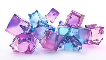 3d render, abstract glass shapes in blue and purple, futuristic background with transparent squares for technology concept. White isolated background. Abstract digital design element. --ar 53:30 --v 6.1 Job ID: 0fc57454-7819-4bf5-8220-ced9f77cb85dの素材