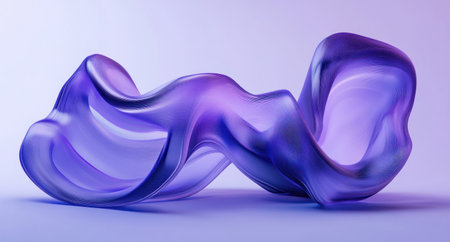3D render, abstract background with wavy lines and shapes in a purple-blue gradient, a futuristic design element for a presentation or banner. --ar 28:15 --v 6.1 Job ID: efea7f7a-a9e7-416d-a3d2-10009bde6ff4の素材