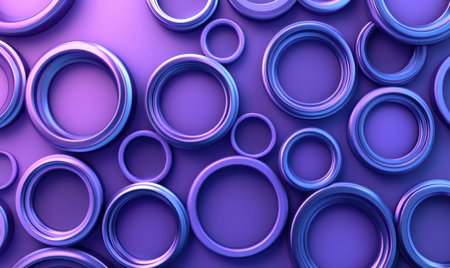 3D render, abstract background with a purple and blue gradient and geometric ring shapes. --ar 5:3 --v 6.1 Job ID: 4c81e6ab-a683-4a48-812c-c44313529c49の素材