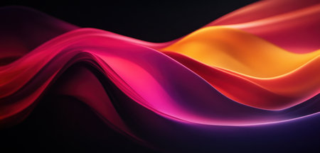 Abstract fluid shapes, holographic colors, black background, minimalistic, curved lines, high-resolution, high-quality, high-sharpness, hyper-realistic, super-detailed photography in the style of Canon EOS. --ar 21:10 --v 6.1 Job ID: a266f43e-5037-4f87-8728-51c049c99ca2の素材