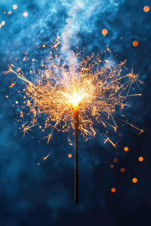 A large fireworks display, captured in high definition photography with wide-angle lenses, highlights the golden color of various firecrackers and colorful lights on dark blue sky background. The smoke rises to form circular patterns above the water surface below. In an open space setting, it creates stunning visual effects against night scenes. It is exciting, dynamic, and full of joy.,,in --ar 2:3 --v 6.1 Job ID: 03319275-c2a1-4df4-a538-b29cea6c286bの素材