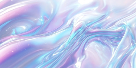 Holographic abstract background with iridescent gradient, curved lines and shapes, light blue, white, and purple colors, AI-generated design, futuristic style, soft focus, blurred edges, bokeh effect, detailed, high resolution, sharp details, wide angle, close-up. --ar 2:1 --v 6.1 Job ID: 5c0aee55-5f4b-42da-8aed-6c00866bf5f4の素材