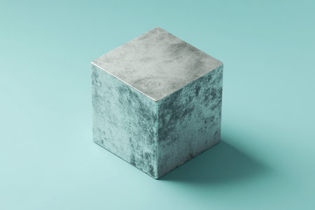 3D isometric cube made of silver and grey metal, on a light blue background, in the style of Cinema 4D rendering, simple design, high resolution, detailed texture, clean sharp focus, complex geometry, geometric shapes, perfect composition, no shadows, soft lighting, minimalistic. --ar 3:2 --v 6.1 Job ID: 4d608999-3d78-477f-aa44-81035182a97bの素材