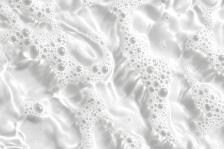 Abstract white water texture background with bubbles and ripples in clear, transparent water. White water pattern, white abstract water surface, soft sunlight, white water wave, top view, high resolution, high detail, hyper-realistic, super detailed. --ar 3:2 --v 6.1 Job ID: 6da81527-fc7c-4ed1-8de4-fd892fd0c686の素材