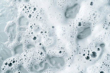 Water surface abstract background with white soap foam and bubbles, light gray water texture, high resolution. --ar 3:2 --v 6.1 Job ID: 51374904-6744-4925-badd-953019bf613bの素材