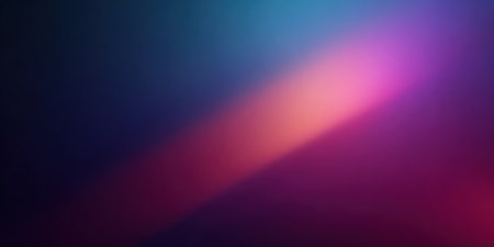 This abstract composition features a soft gradient with a diagonal light effect. The colors transition from dark blue to purple and pink, with hints of orange. It utilizes a blurred style, suggesting a dreamy or atmospheric setting, suitable for various editorial and commercial projects needing artistic imagery.の素材