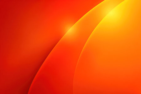 This image presents an abstract composition featuring smooth, flowing curves and gradients of orange and red hues. The design utilizes light effects to create a sense of depth and vibrancy. Suitable for various applications, this image could be used for backgrounds, illustrations, or design elements in various creative projects.の素材