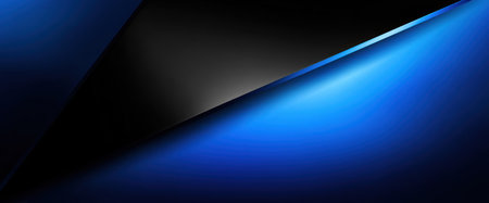 This abstract composition features a striking combination of blue and black. The graphic showcases smooth gradients and sharp angles, creating a sense of depth. The image's color palette and minimalist style could be suitable for diverse commercial applications.の素材