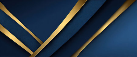 This image features an abstract design with layered shapes. The color palette includes gold and blue tones. The composition is clean and modern, potentially for website backgrounds or promotional materials. Its aesthetic can be used in various commercial applications.の素材