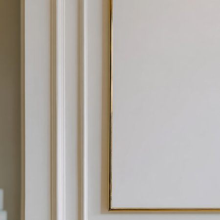 This image features a close-up of a wall and door with vertical lines and a smooth surface. The color palette is predominantly cream and white, creating a sense of calm. The composition highlights geometric shapes and textures, and could be utilized for various design and lifestyle publications.の素材