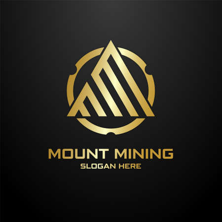 logo for mining company with initial M elementのイラスト素材